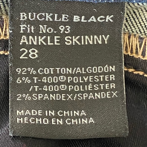 Buckle Black Fit No. 93 Ankle Skinny Stretch Blue Jean denim women’s size 28 - Picture 11 of 15